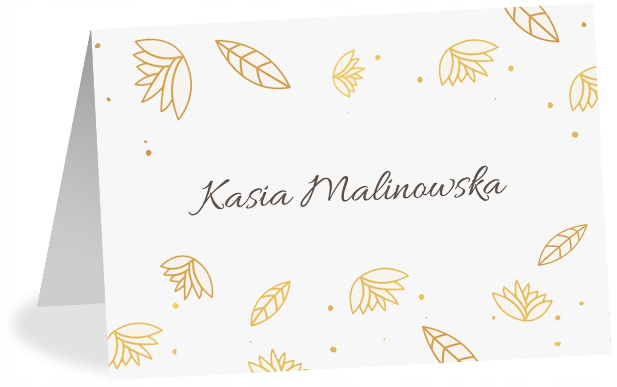 Winietki GOLDEN LEAVES basic ślub chrzest komunia