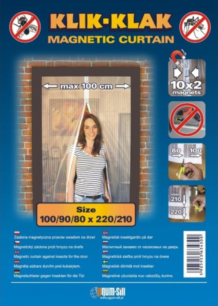 

Zasłona Magnetyczna 100x220 Czarna Moskitiera