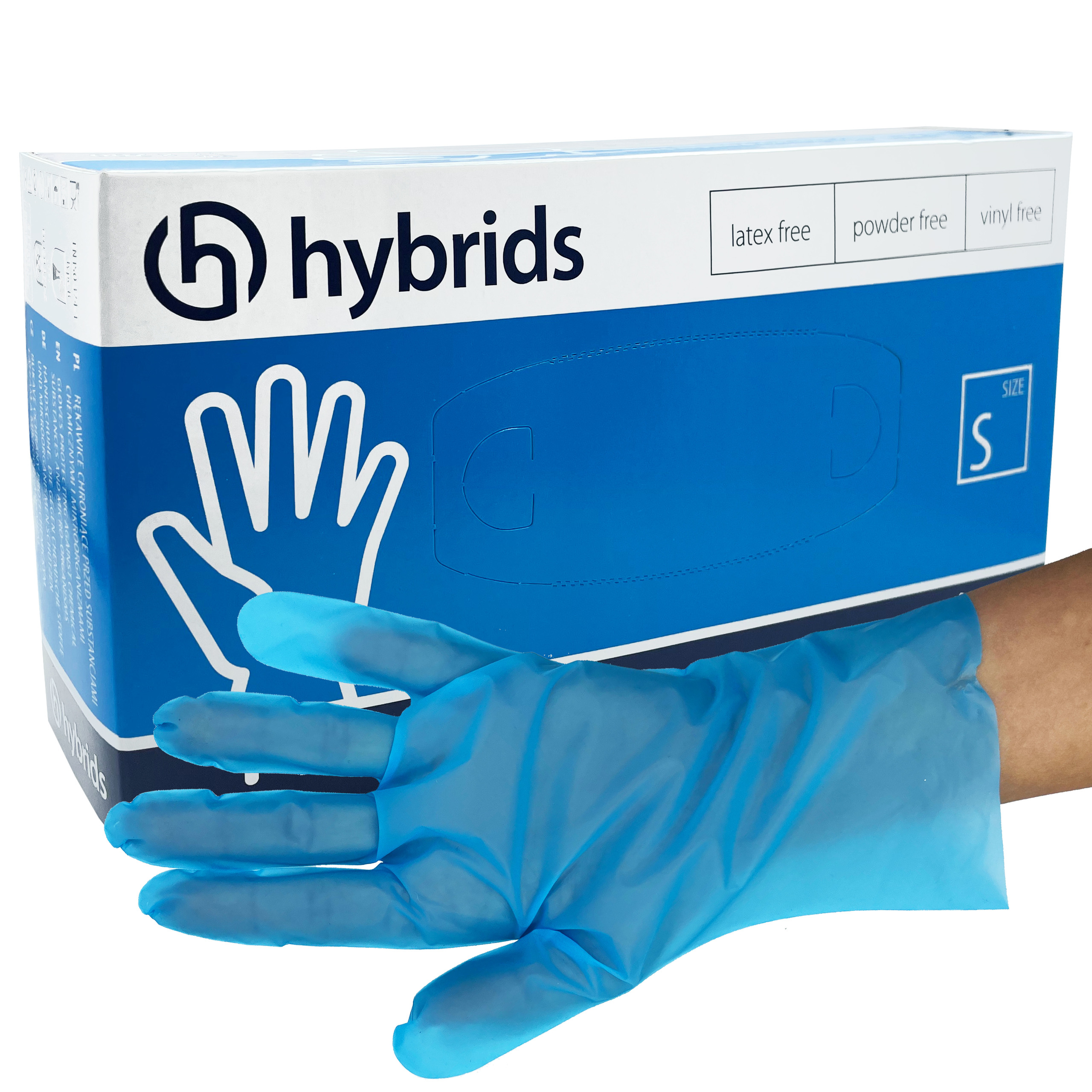 

Rękawiczki Tpe hybrydowe niebieskie 200szt roz. S