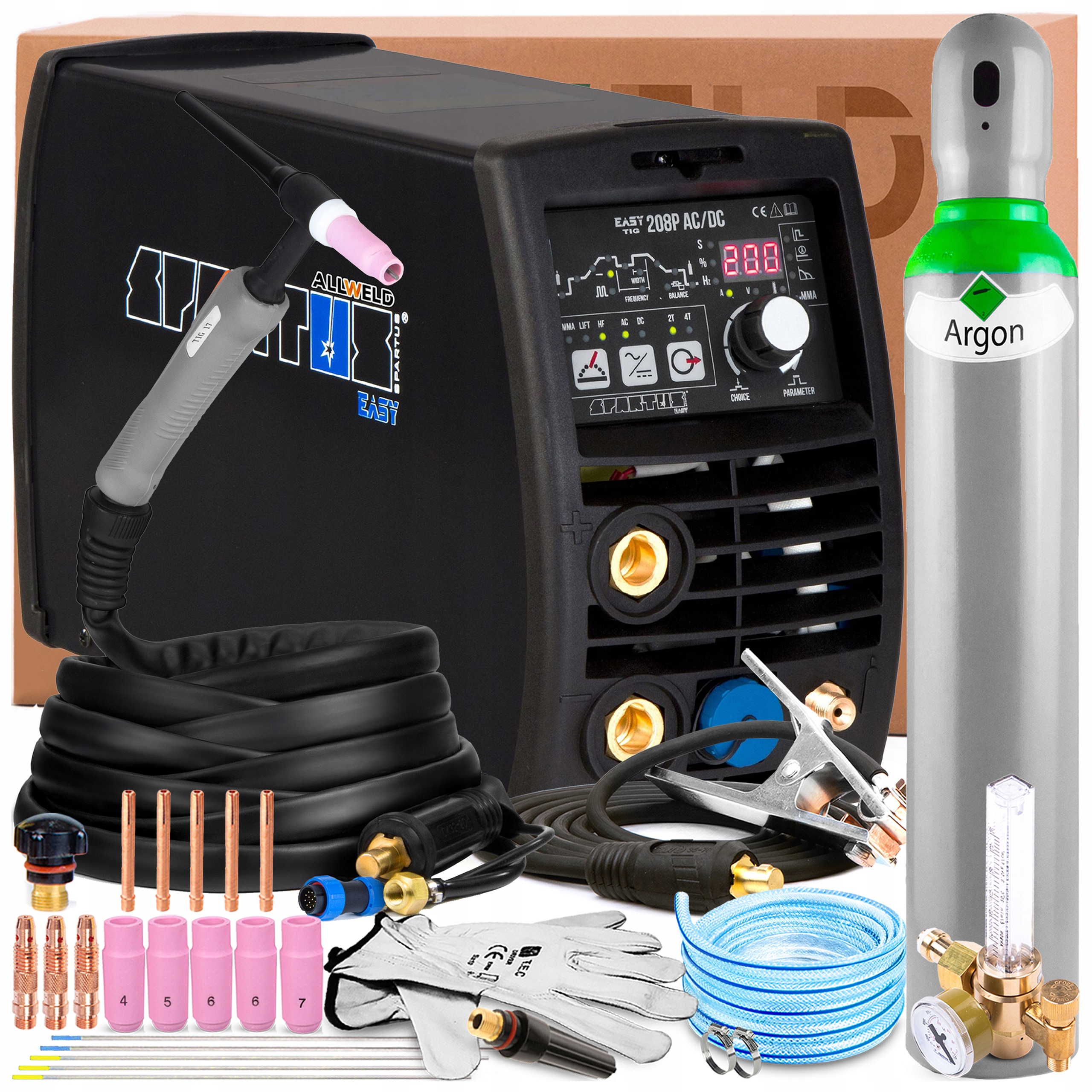 Spawarka Spartus Easytig 208P Ac/dc 230V 200A Tig Lift Hf Puls Mma Stal Alu