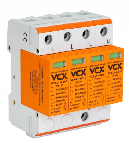 Svodič přepětí B+c 4P (T1+T2) 7kA, Ac Professional VCX