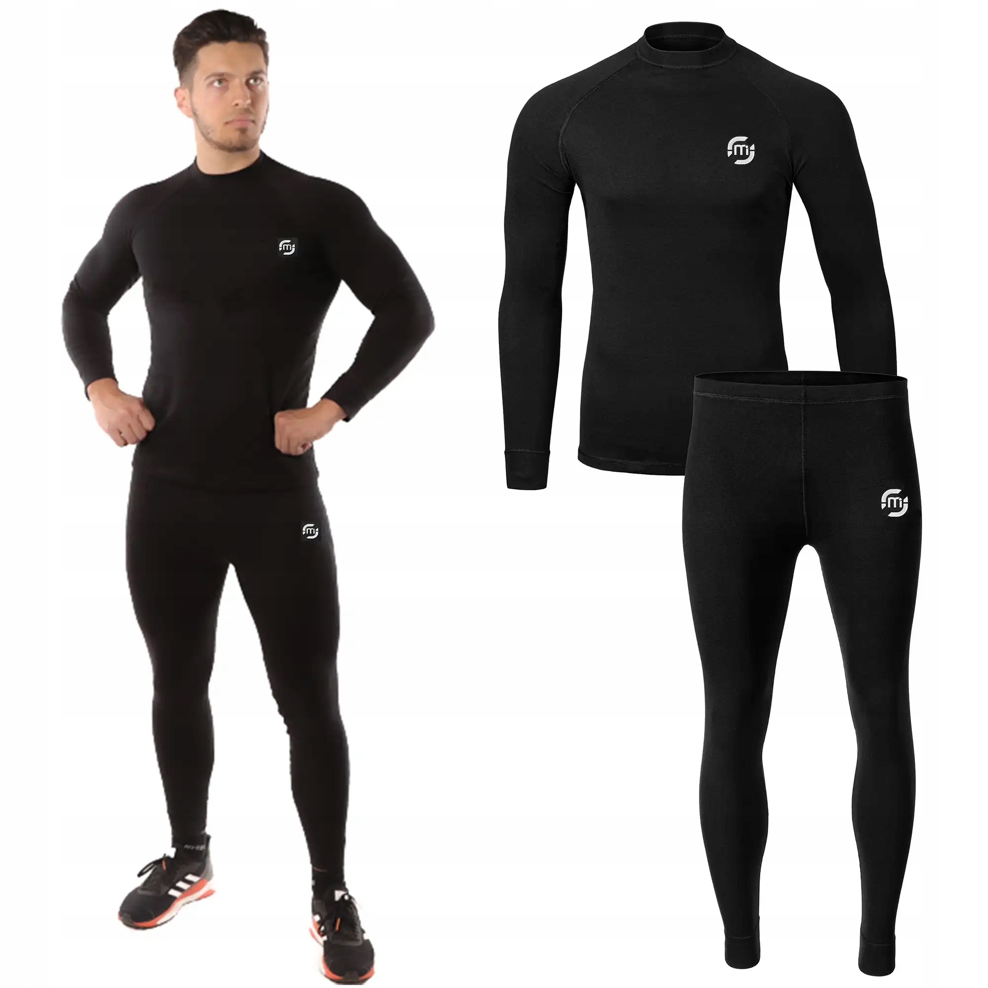 Bielizna termoaktywna męska termiczna komplet zimę szybkoschnąca ciepła S