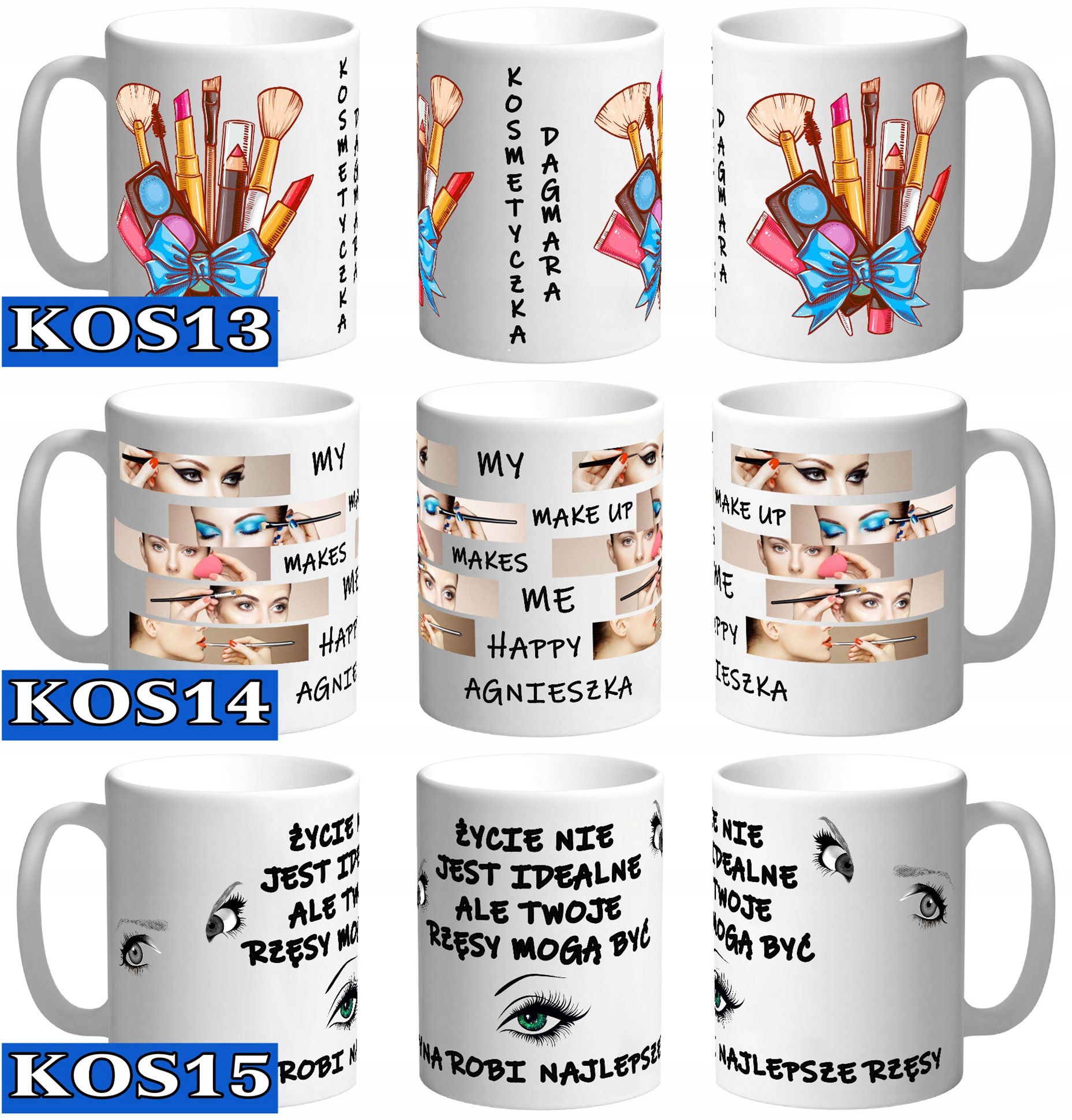 KUBEK KOSMETYCZKA MANIKIURZYSTKA + IMIĘ Kartonik Marka inna