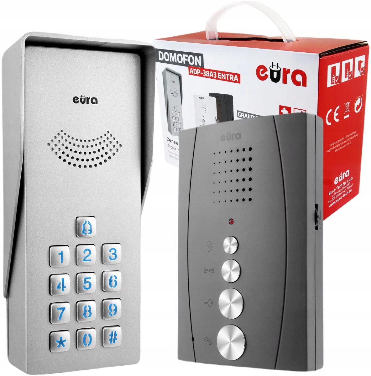 Domofón Eura ADP-38A3 Entra grafitový