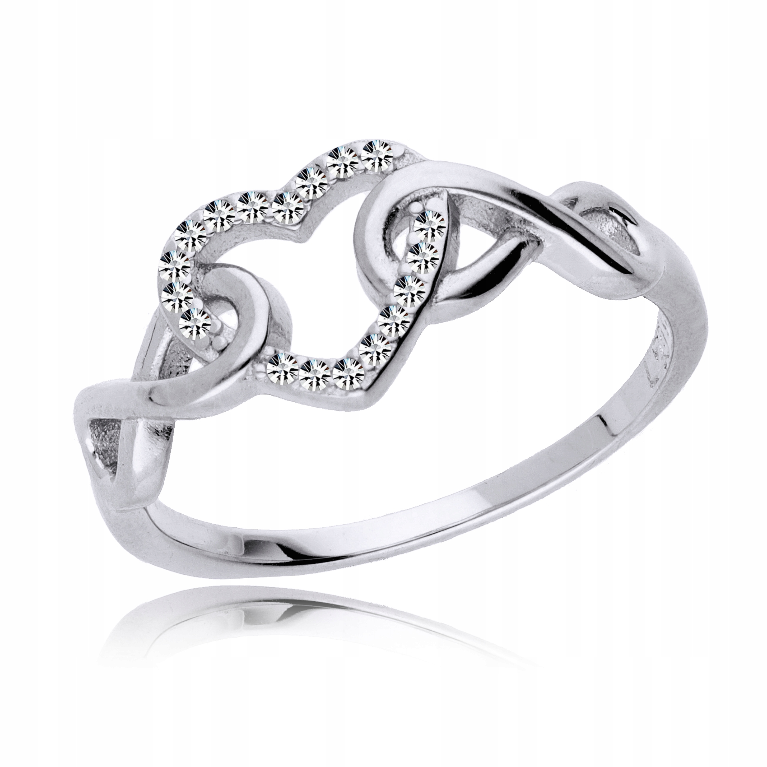 Srebrny pierścionek 925 Serce Nieskończoność