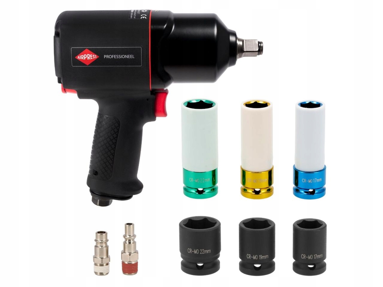 Klucz udarowy pneumatyczny 1/2" 45537 Airpress Prędkość obrotowa 8000 obr./min