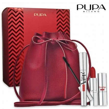 Pupa Zestaw Tusz Vamp! Pomadka Petalips Torebka