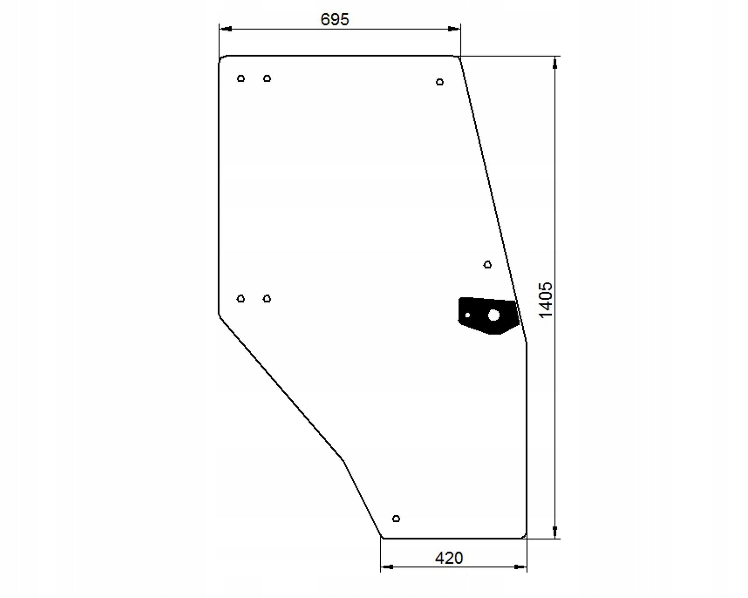 čelní sklo traktoru Deutz-Fahr dveře pravé zie 04352851