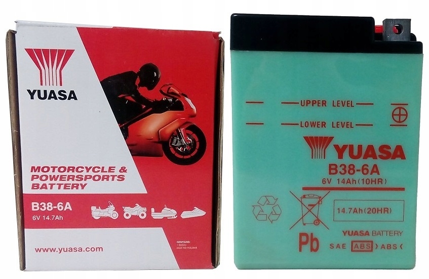 Акумулятор YUASA B38-6A 6V 14Ah