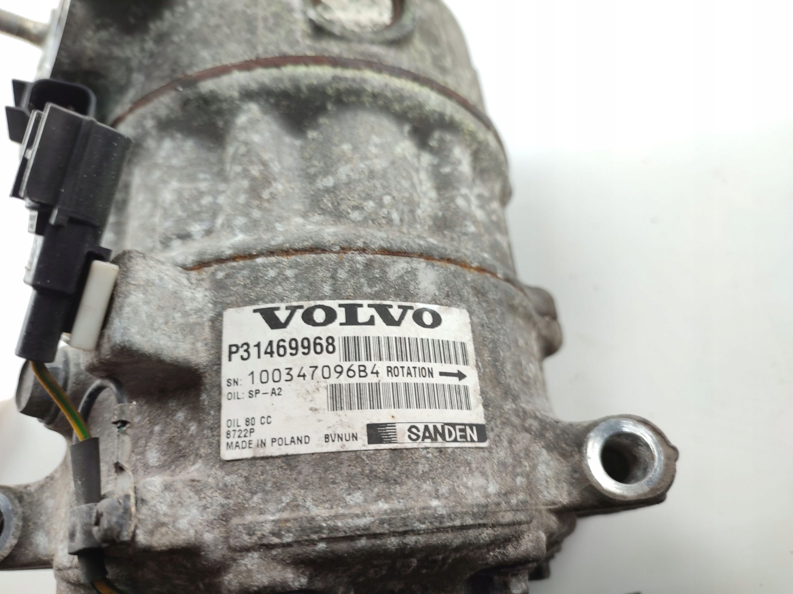 SPRĘŻARKA KOMPRESOR KLIMATYZACJI VOLVO V60 I XC60 I S60 II V40 II 31469968 Stan opakowania zastępcze