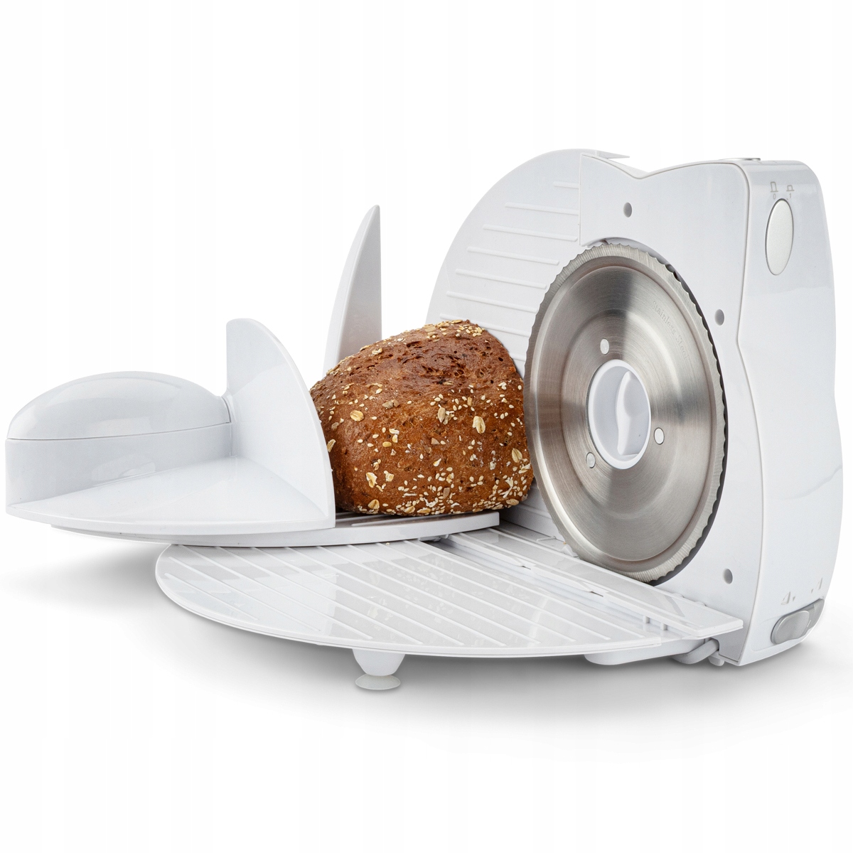 Mała Krajalnica do Chleba Wędlin Sera Składana Elektryczna Biała Mocna