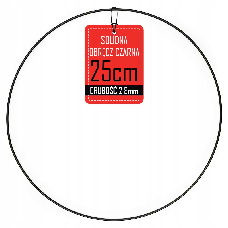 

Obręcz metalowa Czarna podkład wianek stroik 25cm