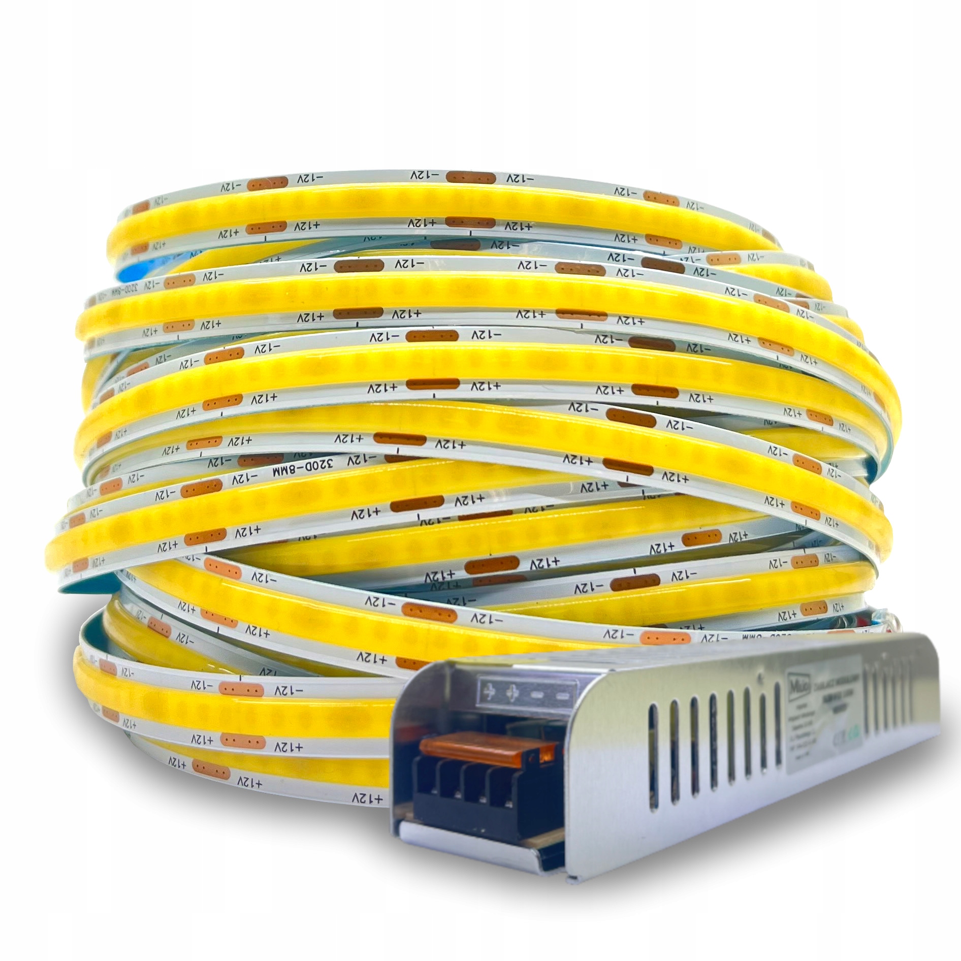 Zestaw Taśma Led Cob 7m 11W Zasilacz Biała Ciepła