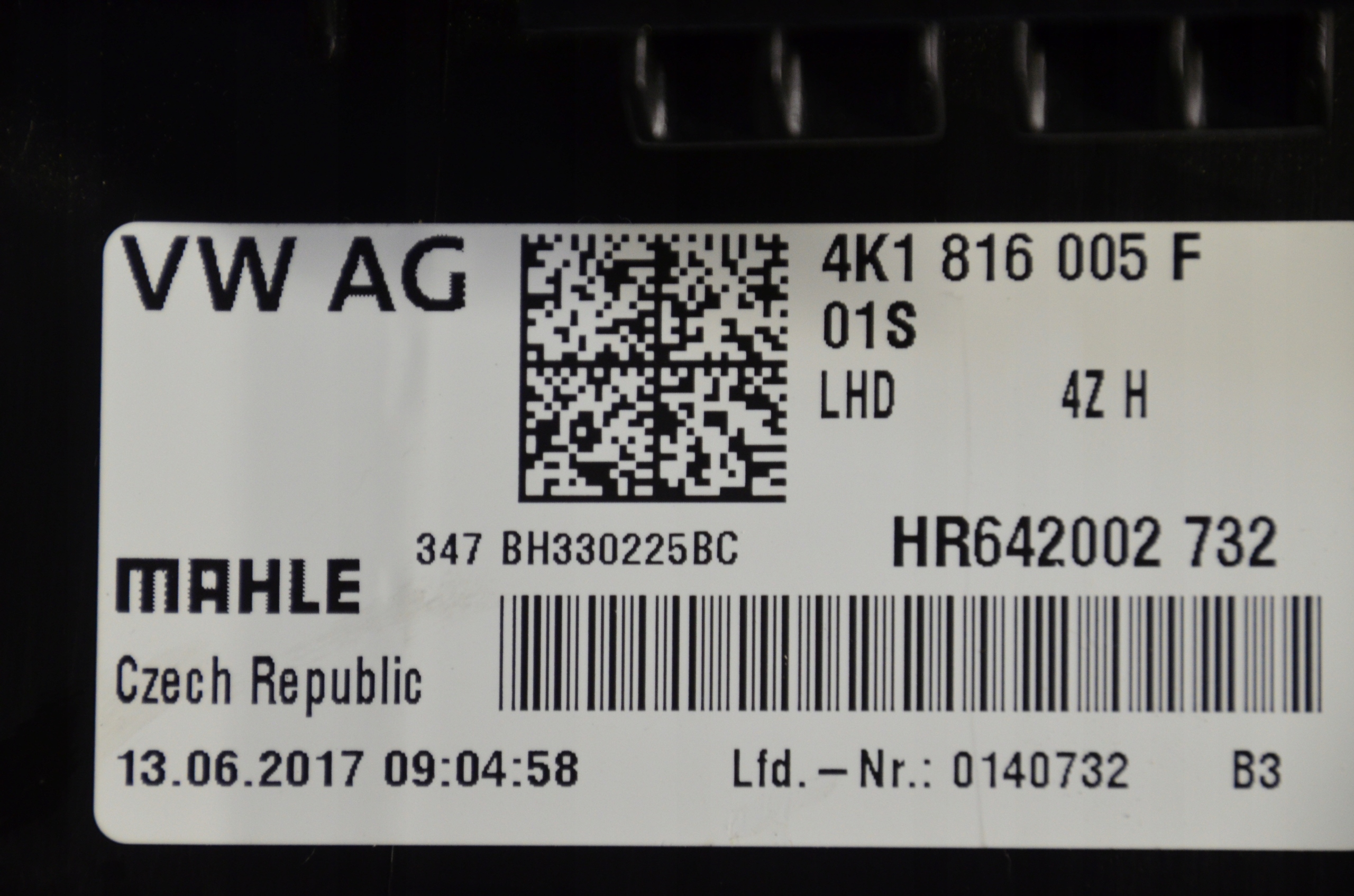 Audi A7 4K8 радиатор отопителя 4K1816005F mahle