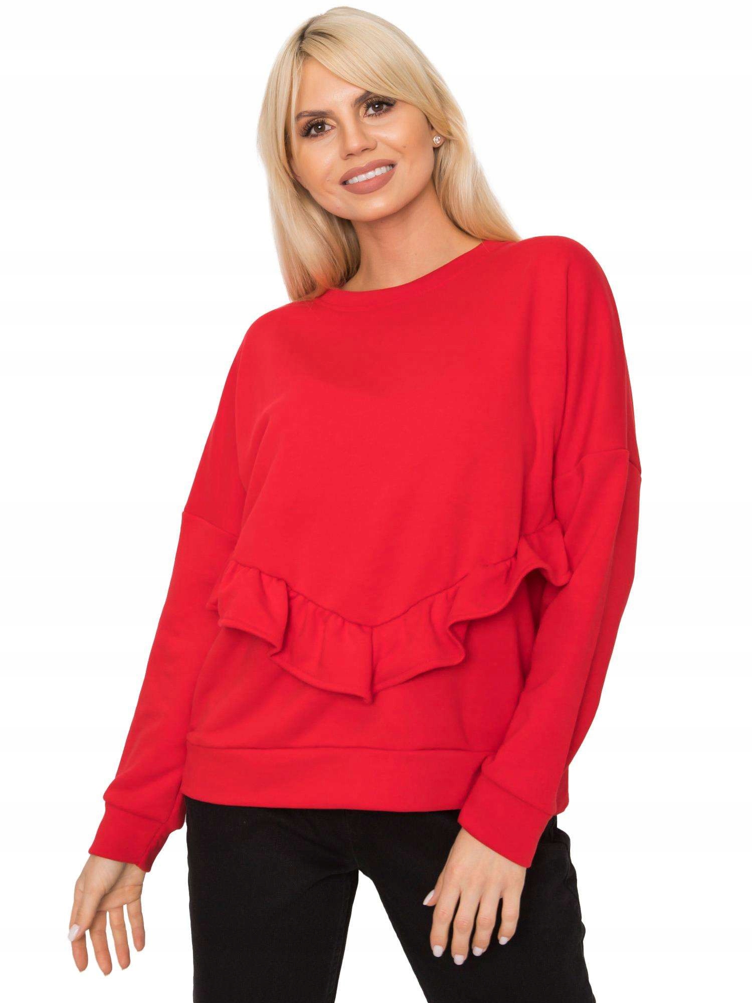 

Bluza Damska Falbana okrągły dekolt - L/XL