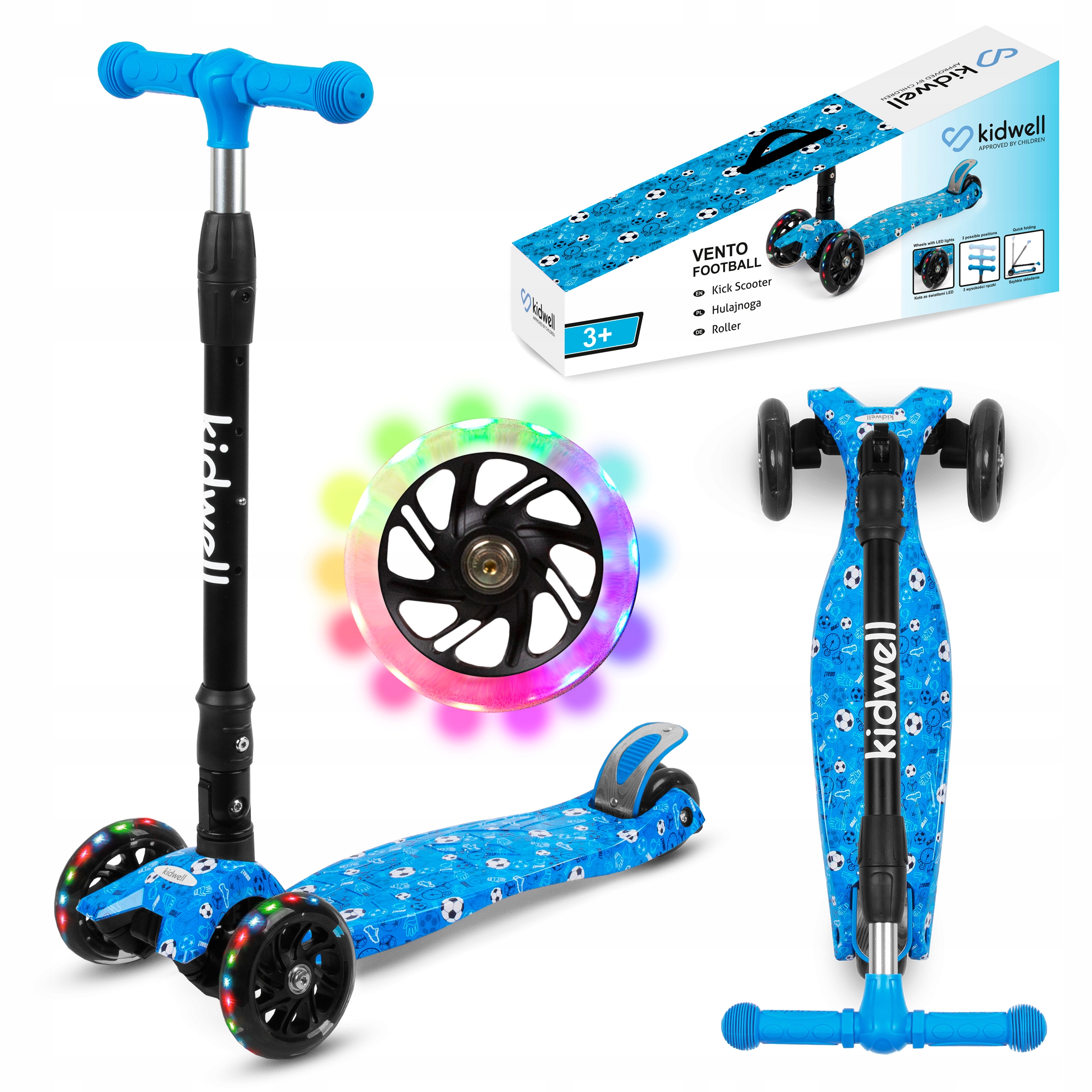 Hulajnoga Trójkołowa dla dzieci Led Kidwell Vento Football