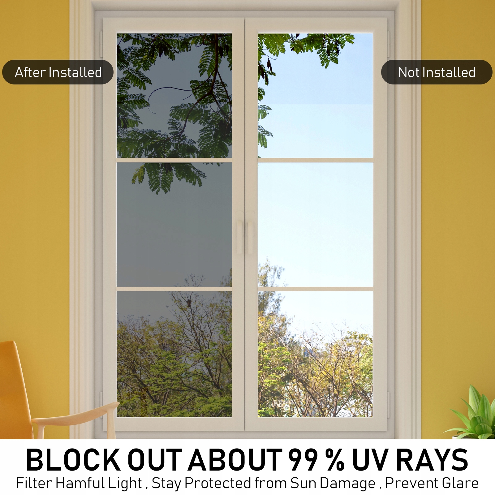 FOLIA ELEKTROSTATYCZNA OCHRONA PRZECIWSŁONECZNA Marka bez marki