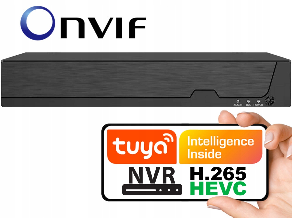 Rejestrator Video 4K 16 Kanałów Onvif H.265 Hdmi Ip Nvr Tuya