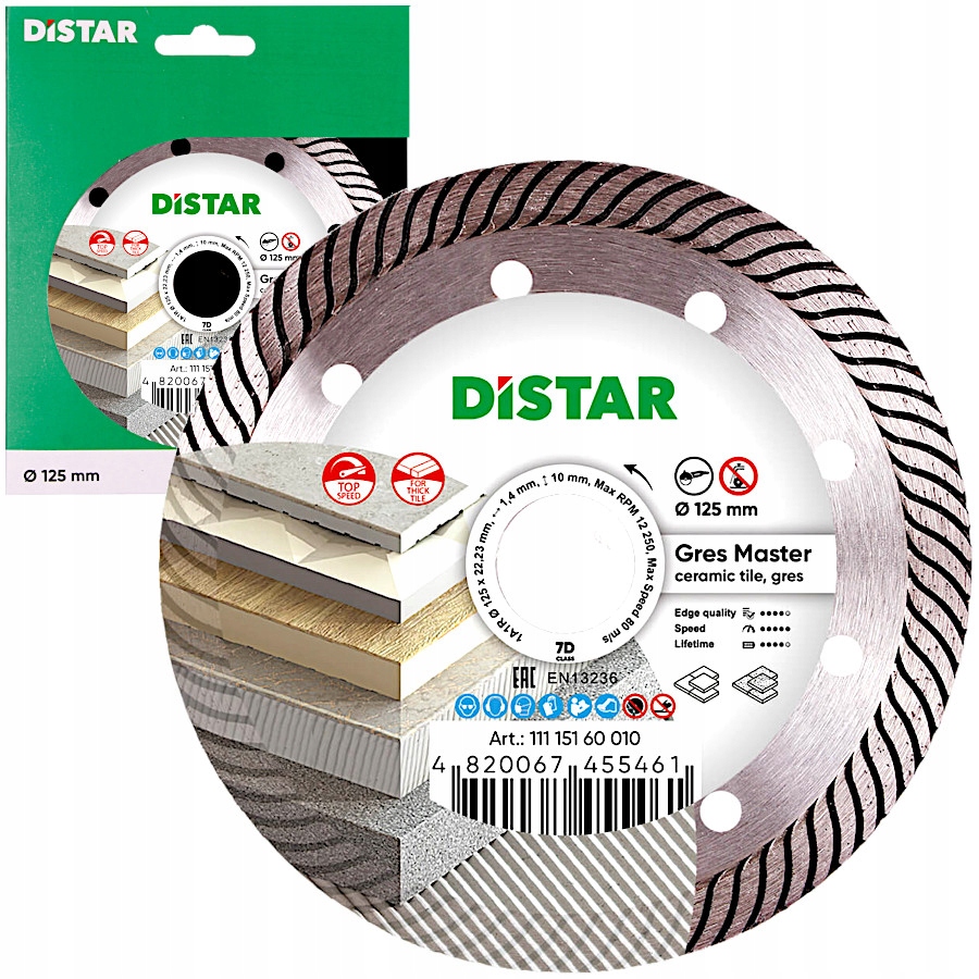 

Tarcza diamentowa 125 do płytek Distar Gres Master