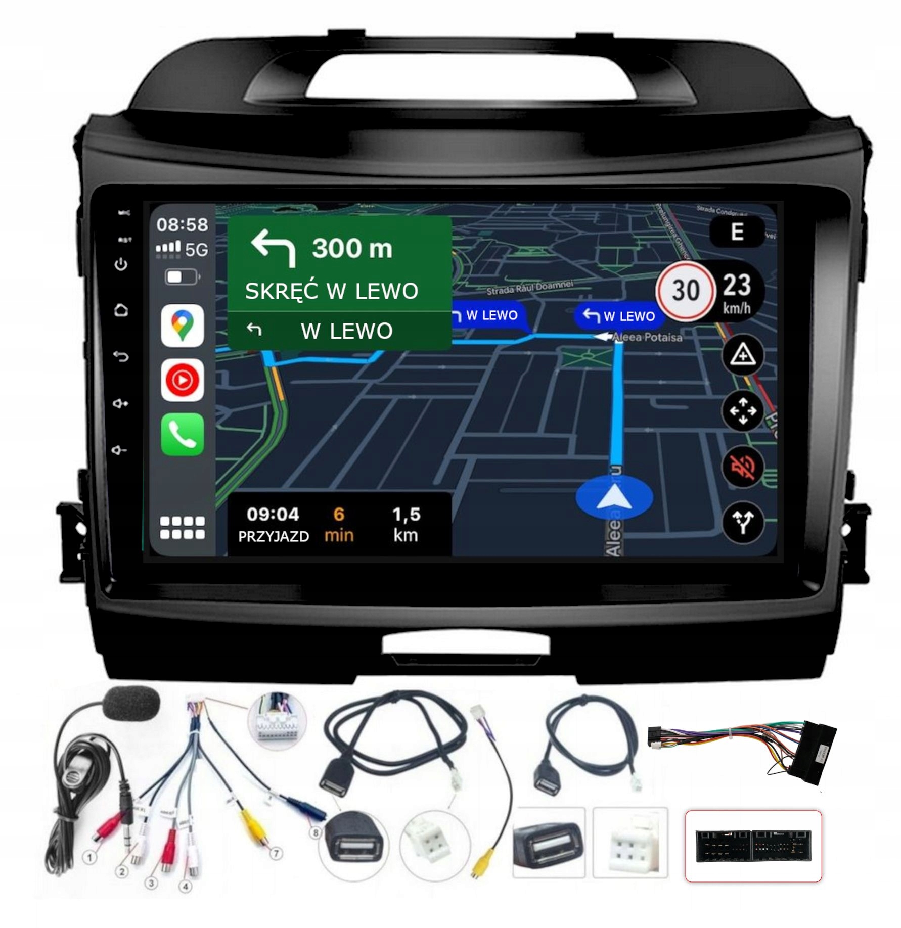 Autorádio Kia Sportage 2010-2015 Carplay Android-auto Bluetooth