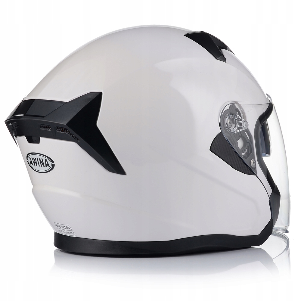 OTWARTY KASK MOTOCYKLOWY BIAŁY POŁYSK SKUTER CHOPPER + BLENDA + INTERKOM Rodzaj lakieru błyszczący