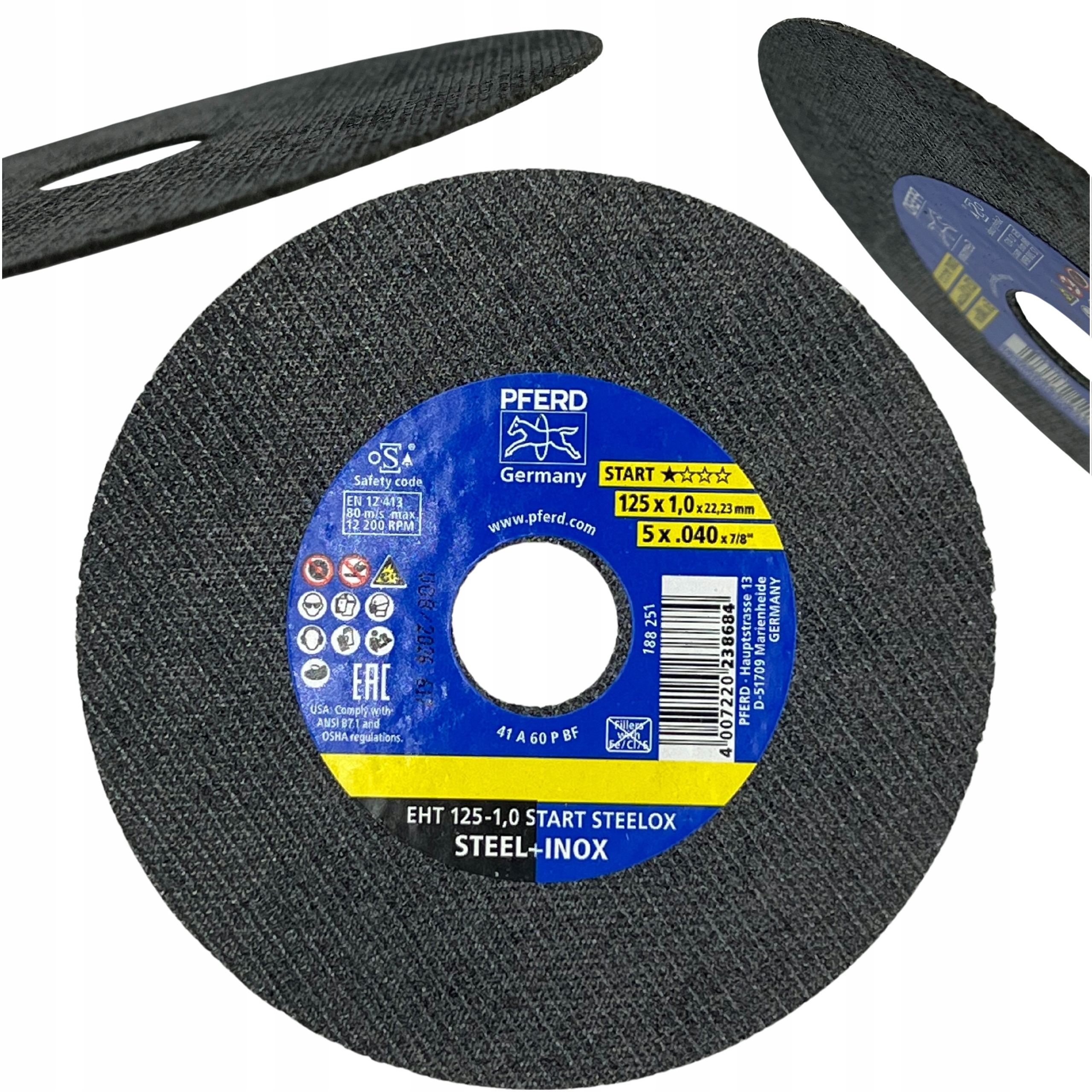 Pferd Tarcza Do Cięcia Stali Metalu Start Steelox 125x1,0 Inox 25szt.