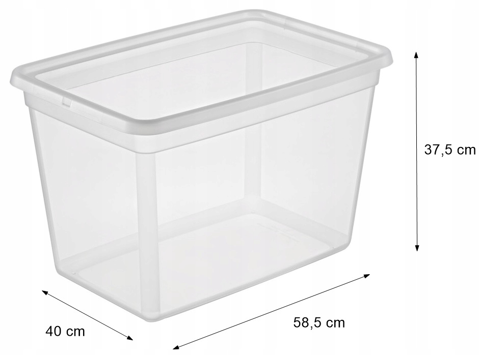 Porządek w szafie i garażu pojemnik 60L z pokrywą mocny organizer na rzeczy