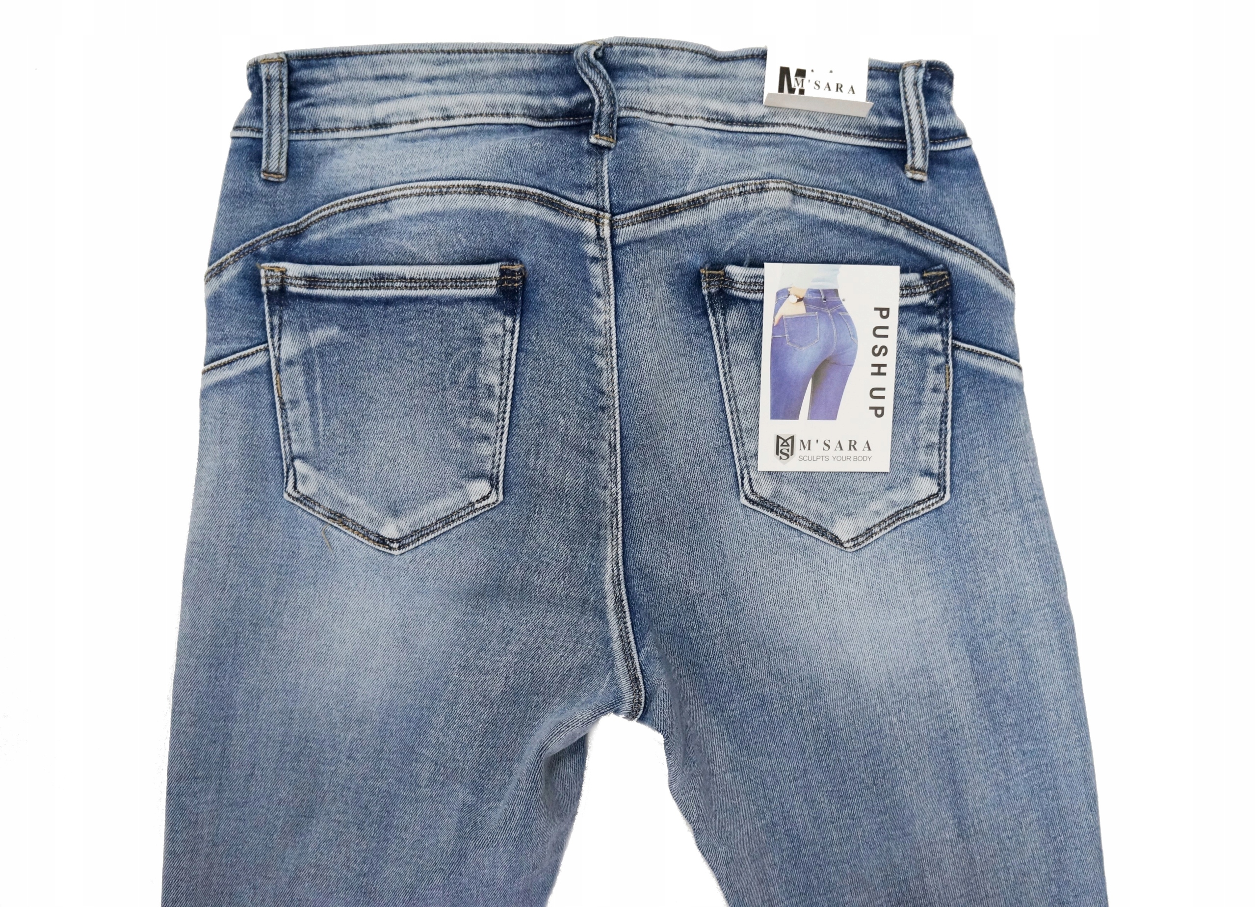 tujkama_M.SARA MODNE WYSZCZUPLAJĄCE SPODNIE JEANSY Kolor niebieski