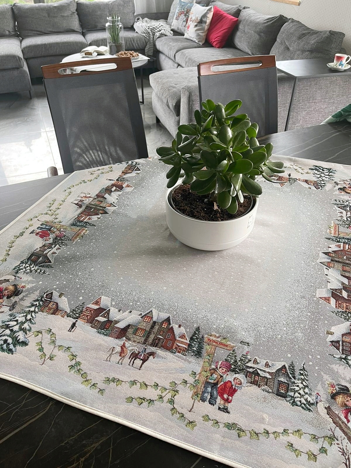 Ubrus 100x100 cm vánoční s dětmi 1264