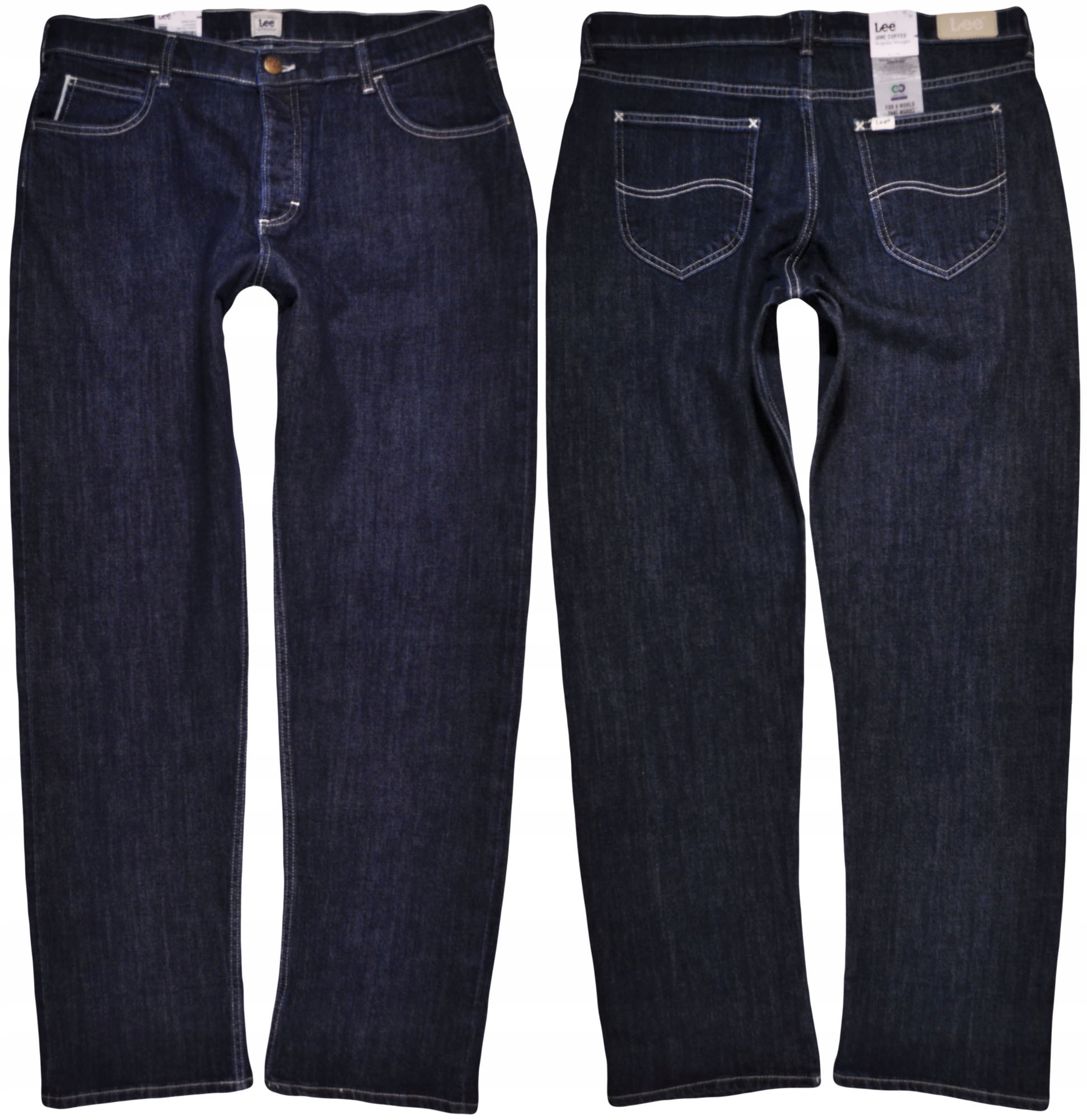 Lee kalhoty Straight modré High jeans Jane Cuffed W33 L33
