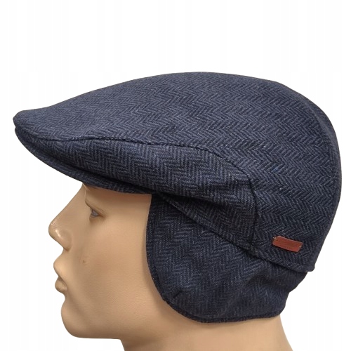 pánská vlněná čepice s náušníky Mes Stefan Námořnická Modrá Jedlička 57