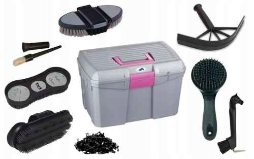 Zestaw Szczotek Do Pielęgnacji Konia Akcesoria Ze Skrzynką Komplet Szczotki