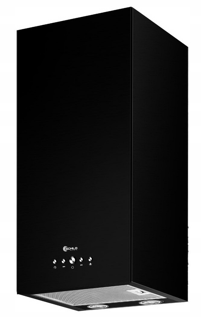 Okap Kuchenny Ścienny Czarny Kominowy Led Schild