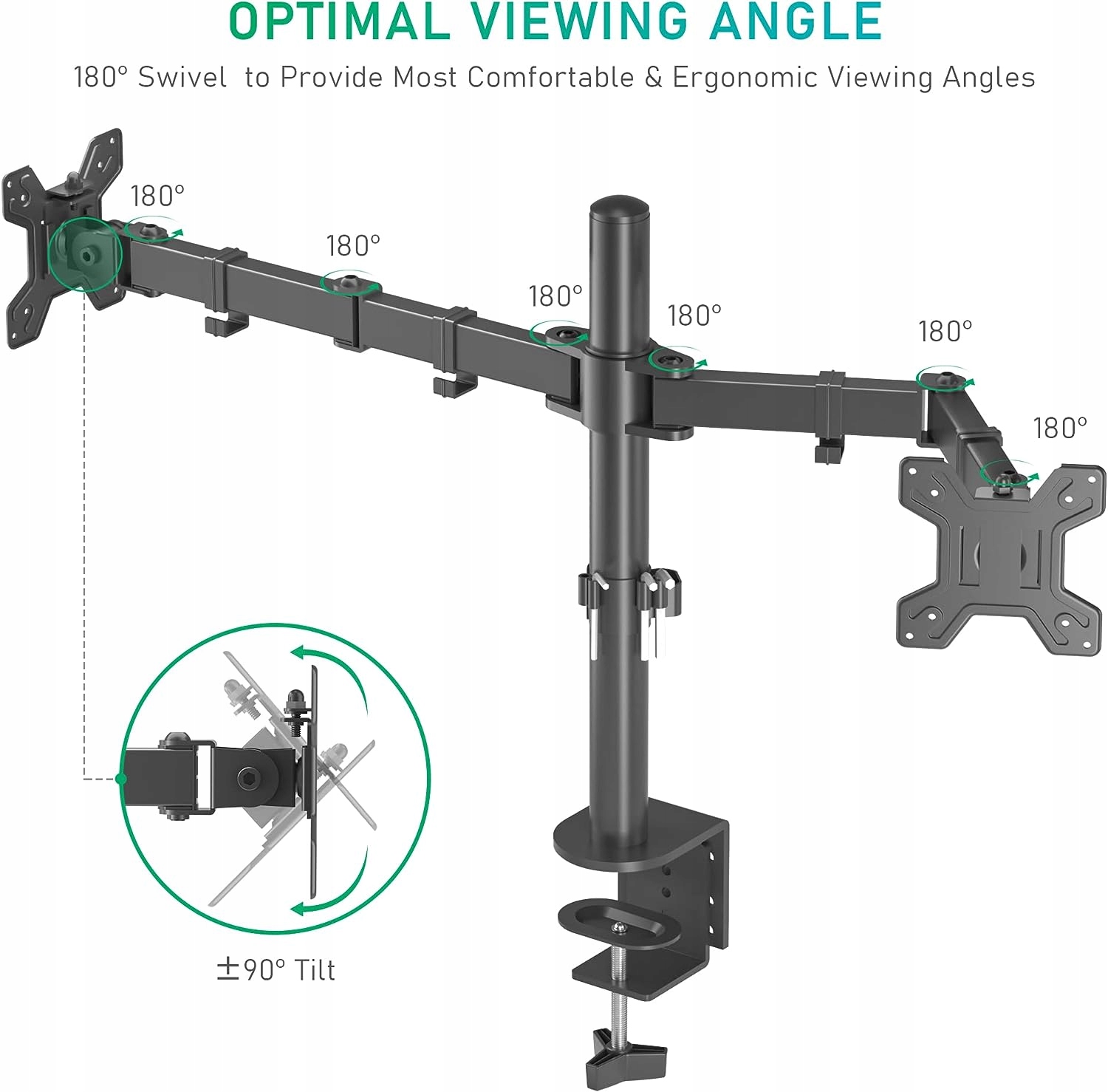 Stojak na 2 monitory Gear do 32 cali VESA 75/100 Marka Inna