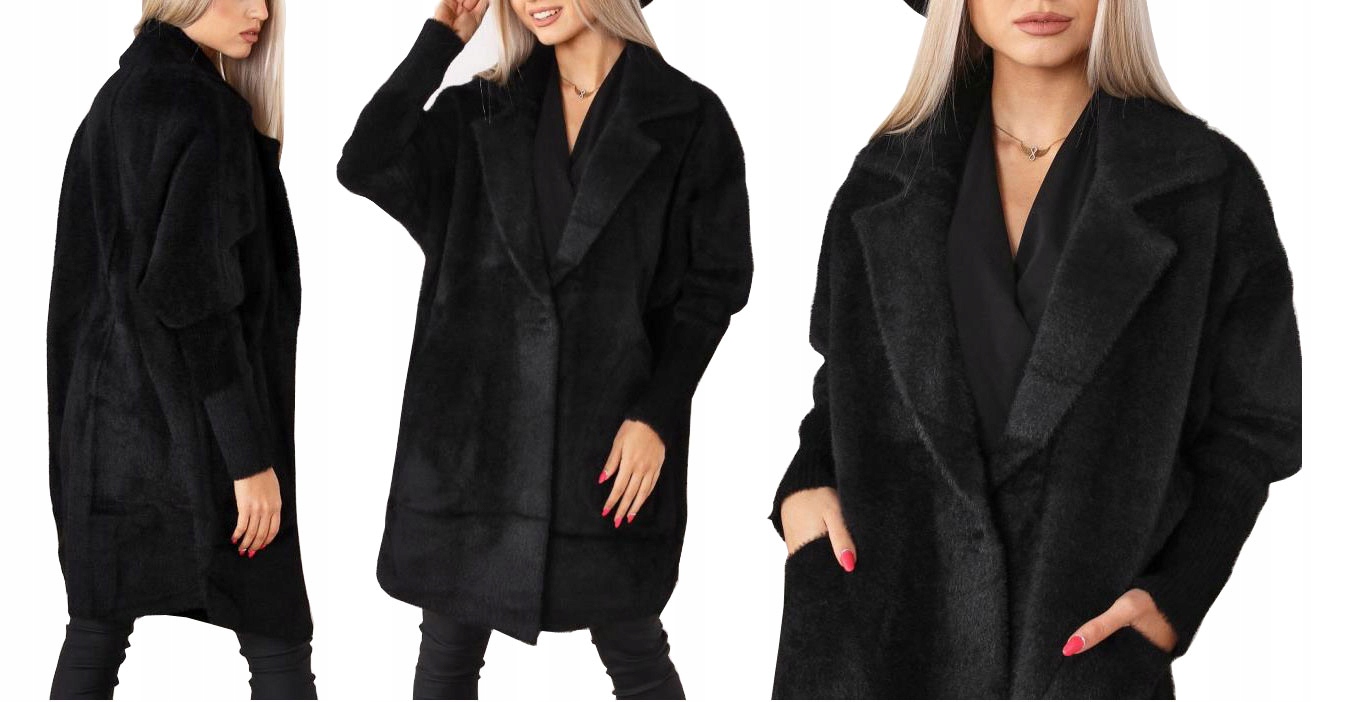 

Płaszcz Alpaka Długi Płaszczyk Wełna Kurtka XXL