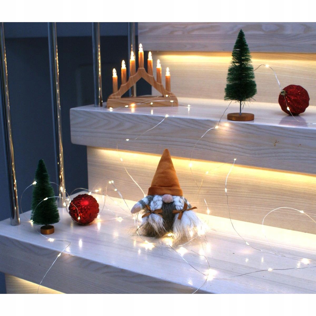 OZODBA ŚWIĄTECZNA FIGURKA PANI MIKOŁAJ SKRZAT GNOM DEKORACYJNY 15CM Marka Saska garden