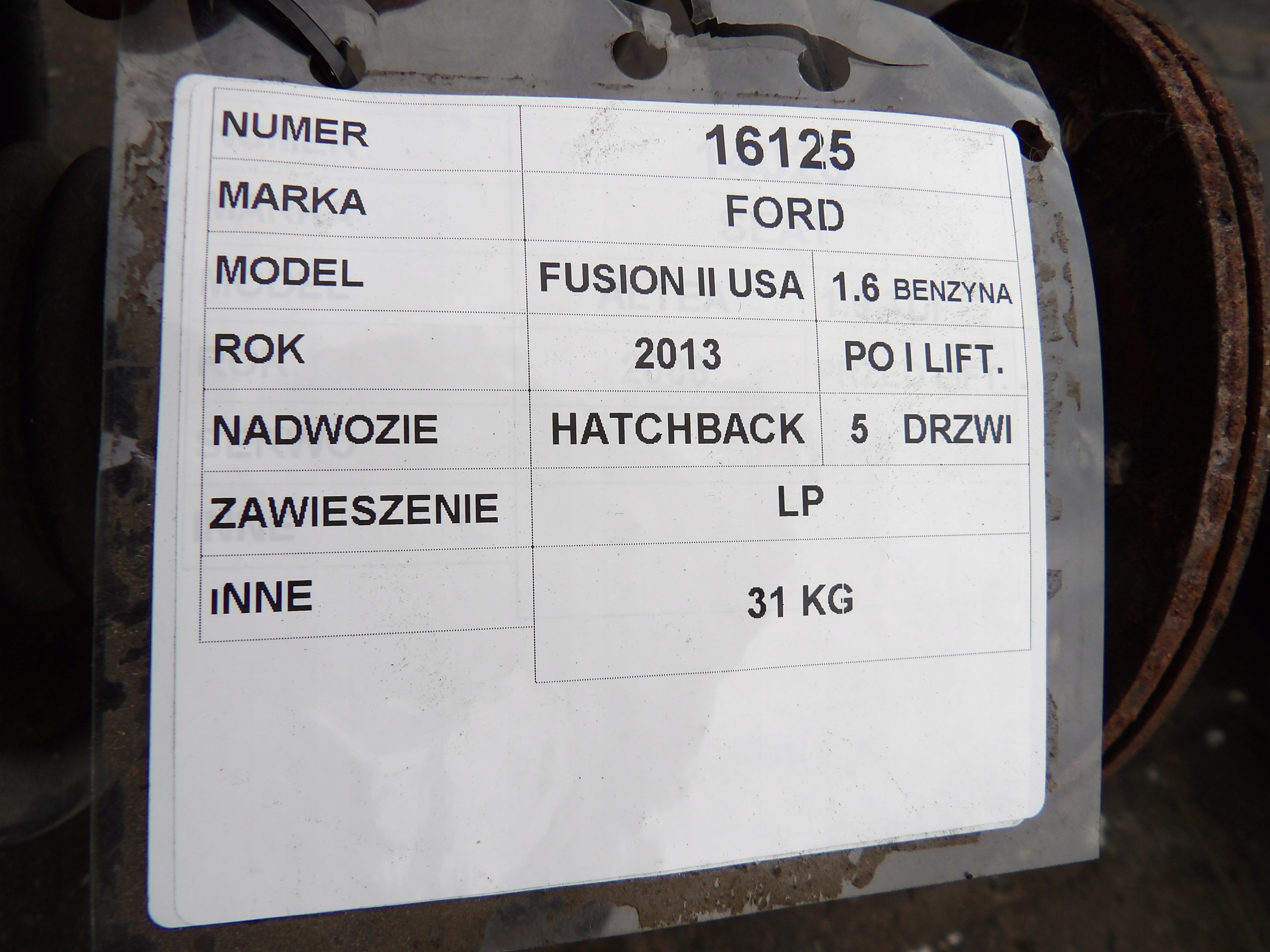 Ford Fusion II USA sususpension front left