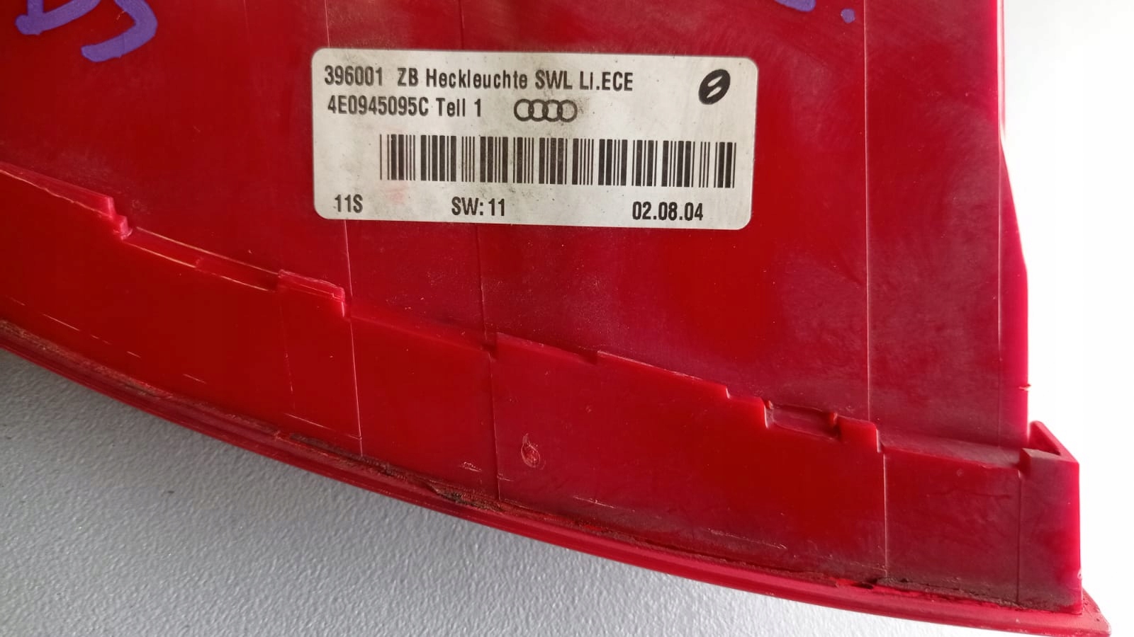 AUDI A8 D3 04R light left rear part 4E0945095C EU