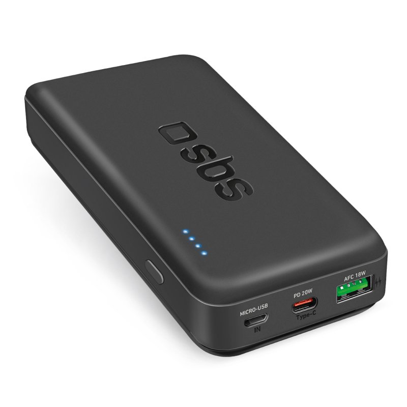 Powerbanka 20000 mAh Pd Usb-c Usb-a Micro-USB 20W černá