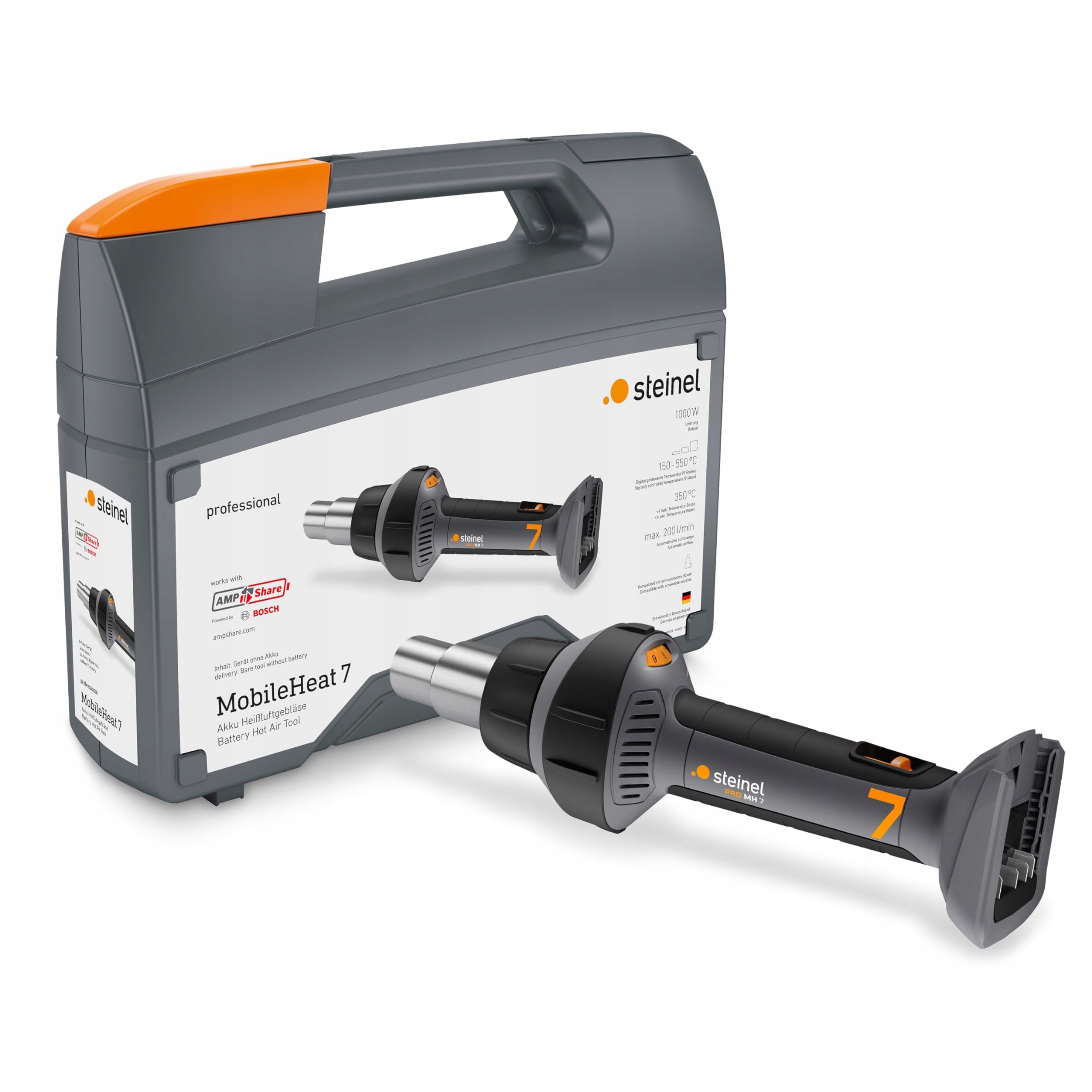 Steinel horkovzdušná pistole MobileHeat Mh 7, 150-550 °C, bez baterie