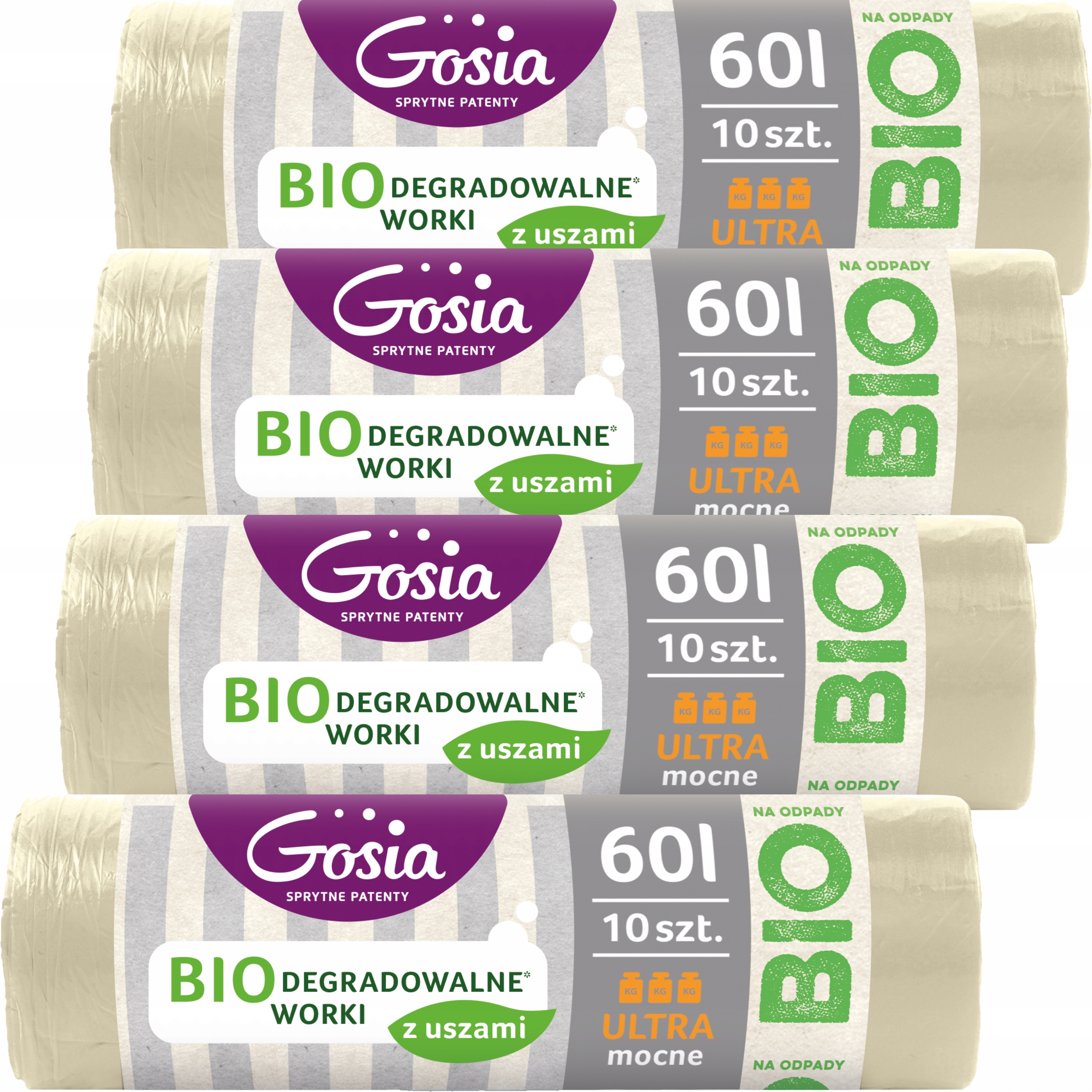 

Gosia Biodegradowalne worki z uszami 60L 40 szt.