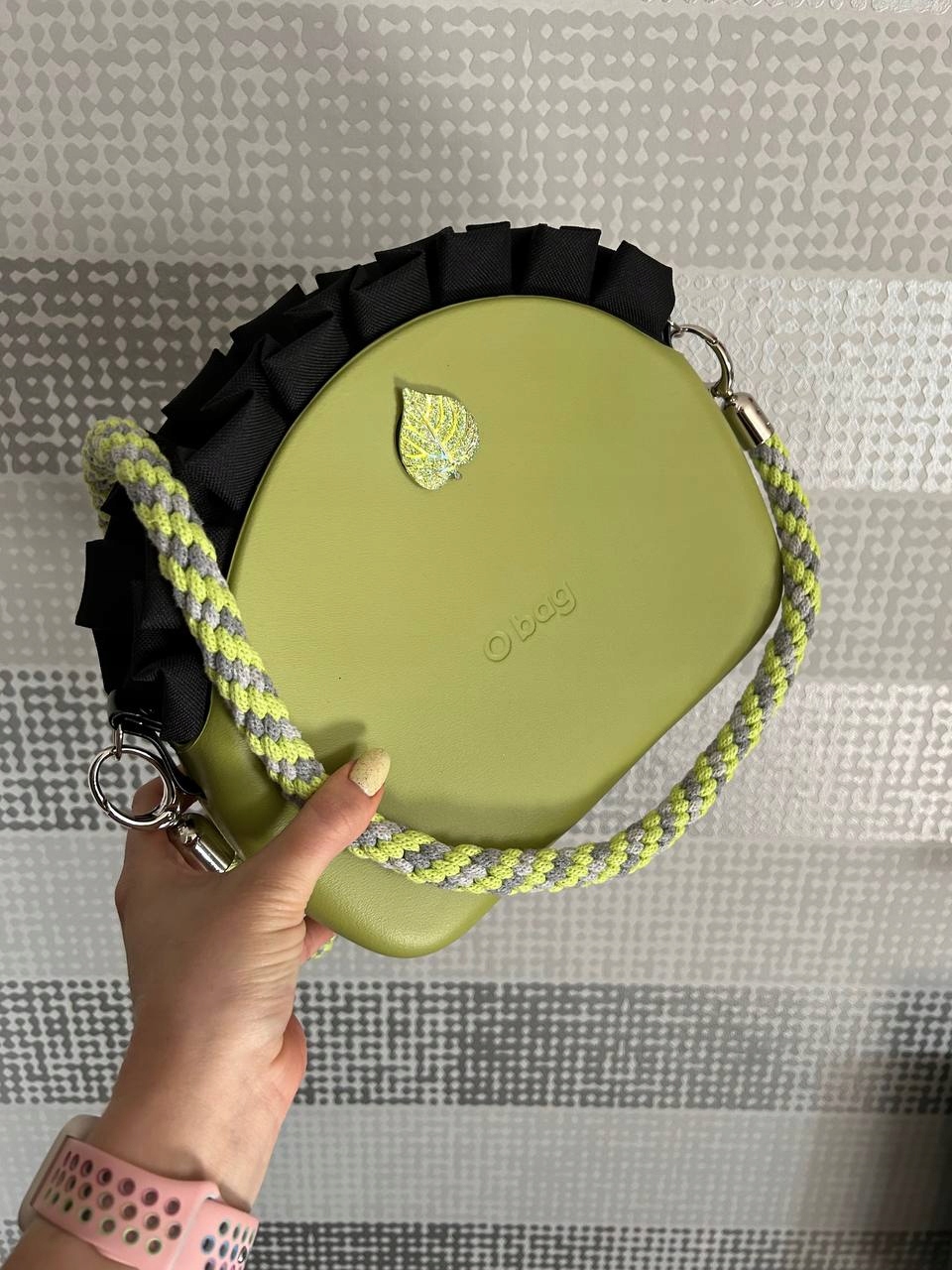 Organizer do obag o bag o-bag moonlight handmade czarny black falbana Kolor czarny