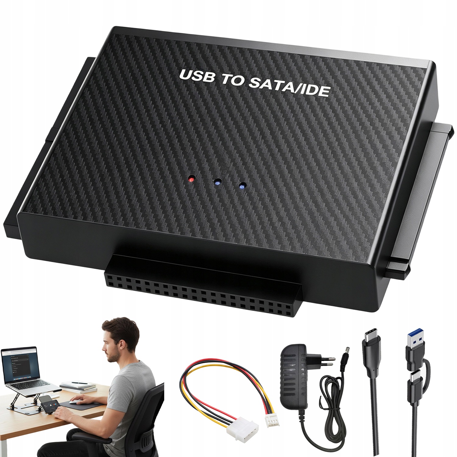 Adaptér Sata Usb, Usb 3.2 Na Ide/sata Adaptér Pro Pevný Disk 2,5" 3,5"