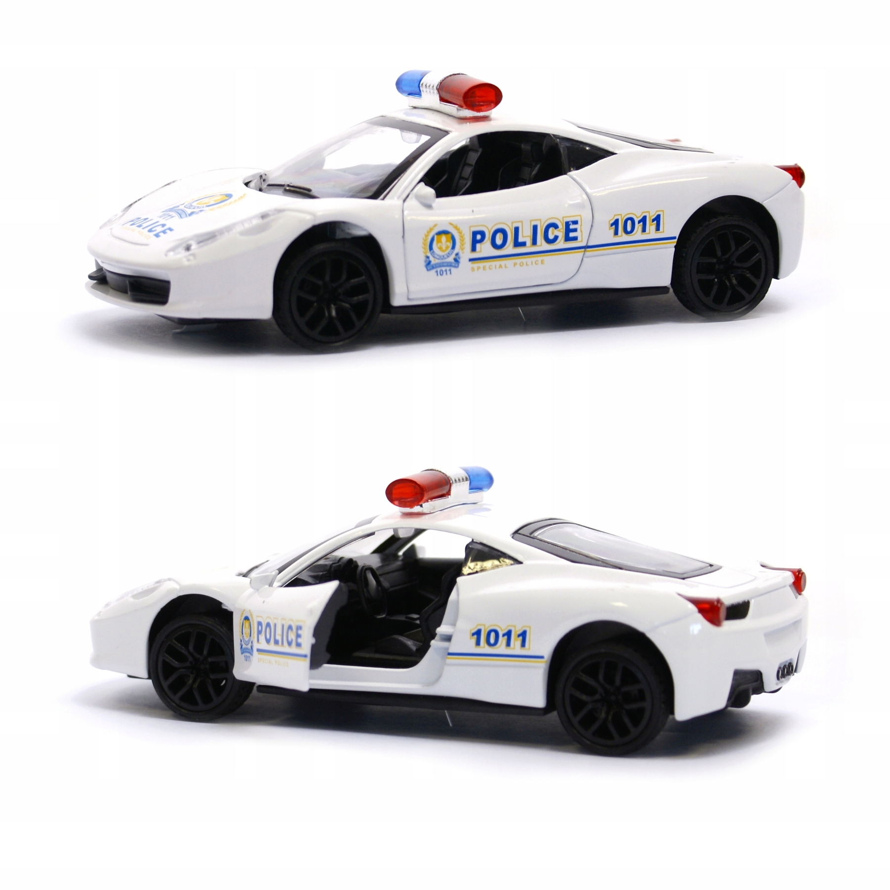 POLICJA RADIOWÓZ resorak z napędem ŚWIATŁO DŹWIĘK