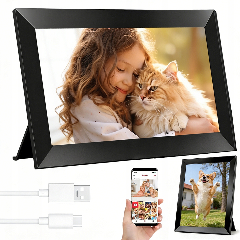 Digitální Rámeček Na Fotografie Wifi Hd 10,1" 32GB Videa Fotorámeček Krásné Dárky