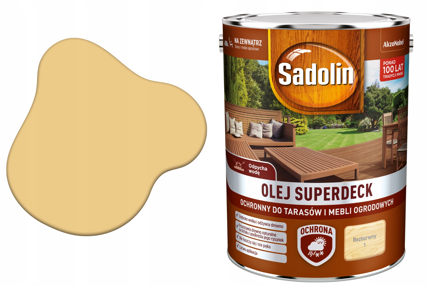 Wydajny Olej Impregnat Do Drewna Tarasów Sadolin Superdeck Bezbarwny 5L