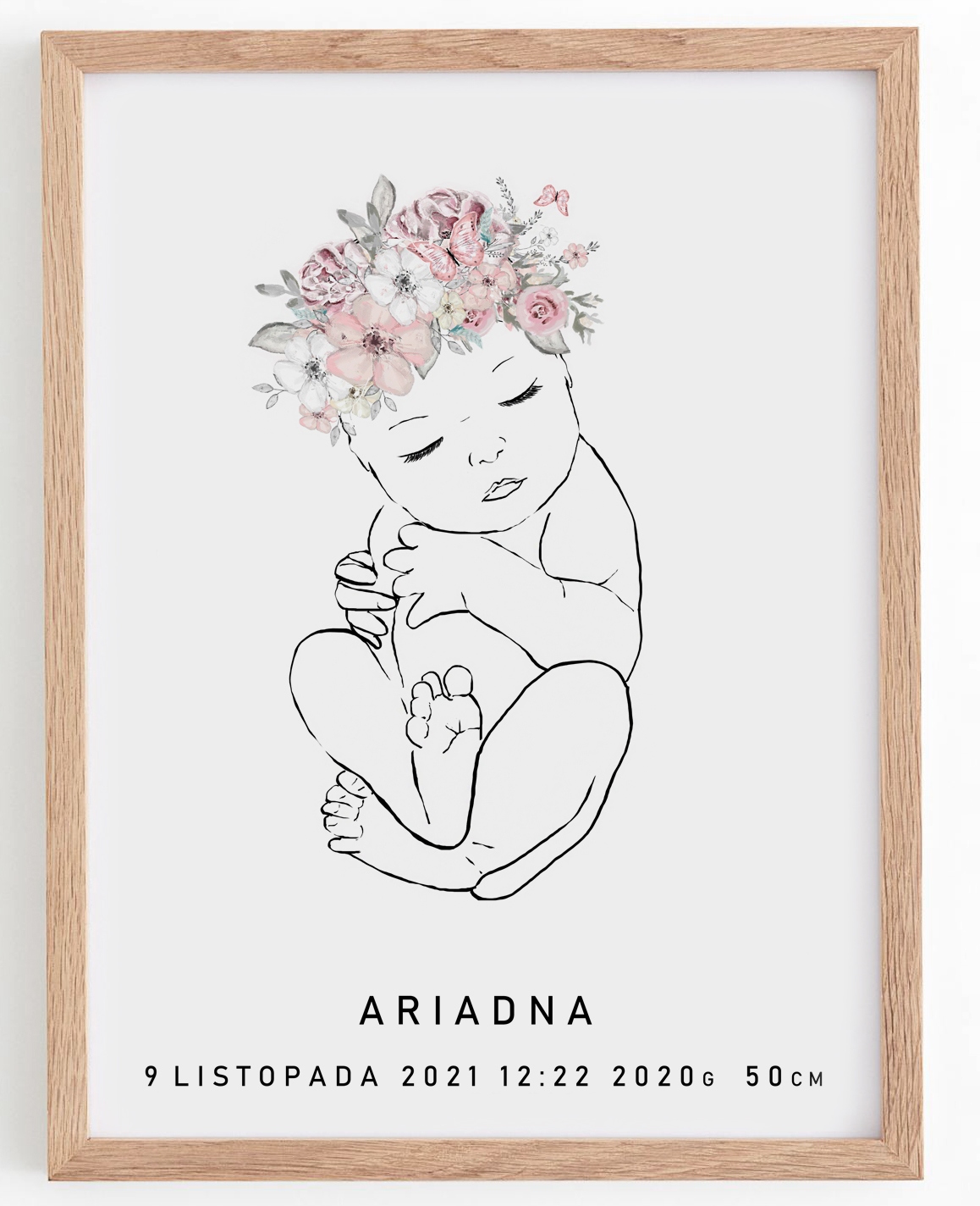 

Duża metryczka minimalistyczna plakat dziecko a3