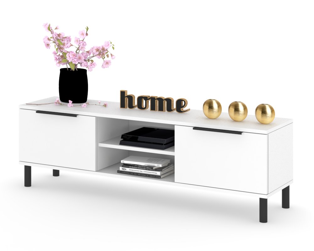 Rtv skříňka Komoda do obývacího pokoje Stojící police King Bílá Matná 180