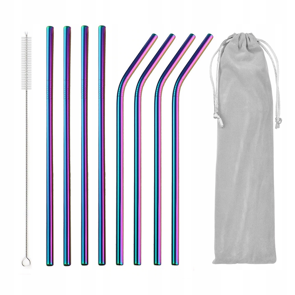 

Ekologiczne Słomki Stalowe Wielorazowe 8 Szt 1690