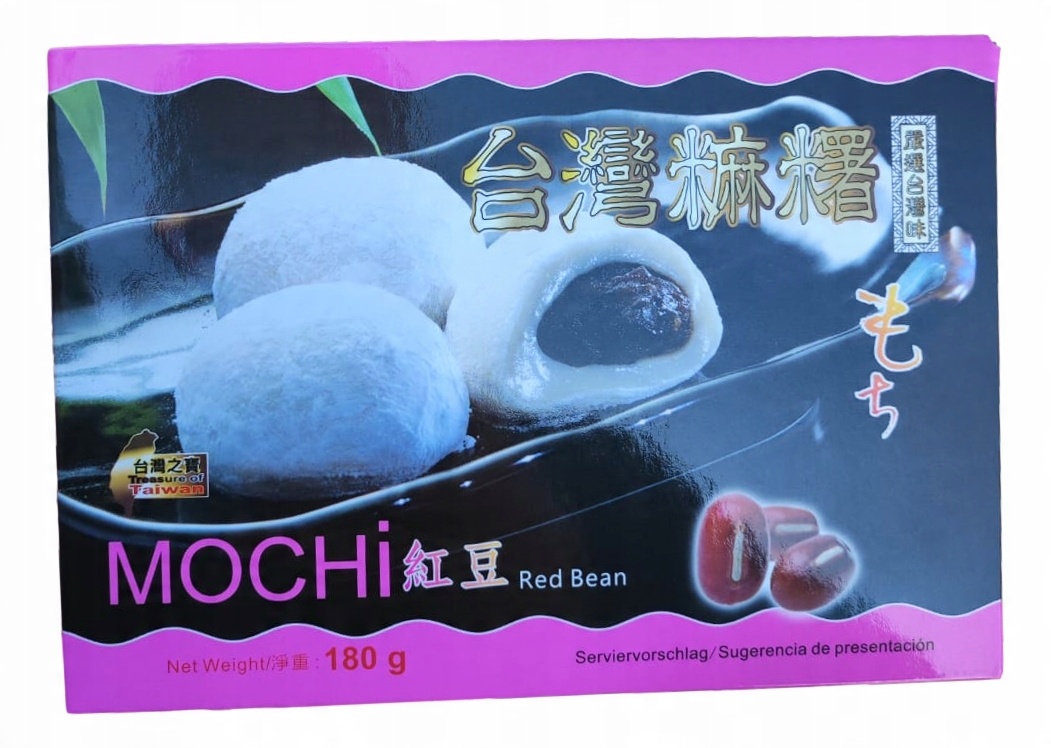 

Japońskie ciasteczka Mochi 180g czerwona fasola